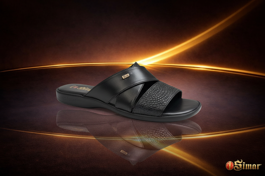 Simar Sandalia Cocodrilo Bicolor — Fondo Dorado