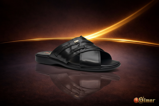 Simar Sandalia Textura Mixta — Fondo Dorado